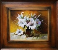 Obraz kwiaty lilie 65x75cm.