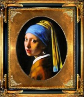 Obraz Dziewczyna z per Vermeera 70x80cm.